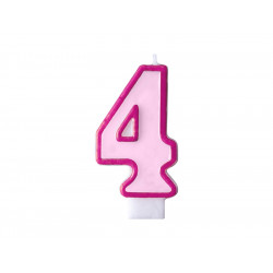 Születésnapi szám gyertya 4 - rózsaszín