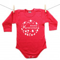 Hosszú ujjú body (piros) Boldog Karácsonyt