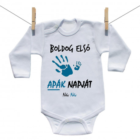 Babaruha -  Boldog első apák napját - Fiú (a baba nevével)