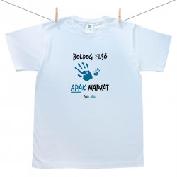 Férfi póló  Boldog első apák napját - Fiú (a baba nevével)