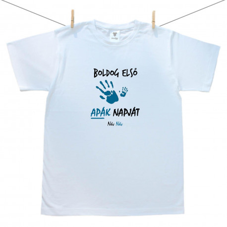 Férfi póló  Boldog első apák napját - Fiú (a baba nevével)