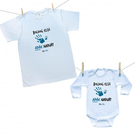 Családi csomag -  Boldog első apák napját - Fiú (a baba nevével)