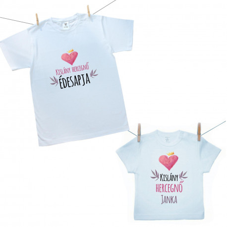 Családi csomag -  Kislány hercegnő és édesapja (a baba egyedi nevével)