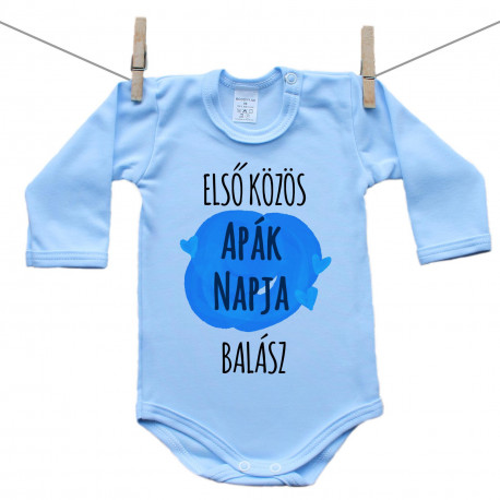 Babaruha (kék) -  Első közös Apák napja (a baba egyedi nevével)
