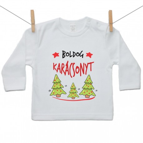 Gyerek póló (Hosszú ujjú) Boldog Karácsonyt