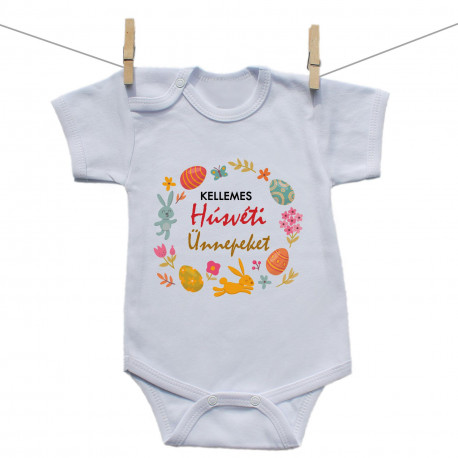 Rővid ujjú body Kellemes Húsvéti Ünnepeket