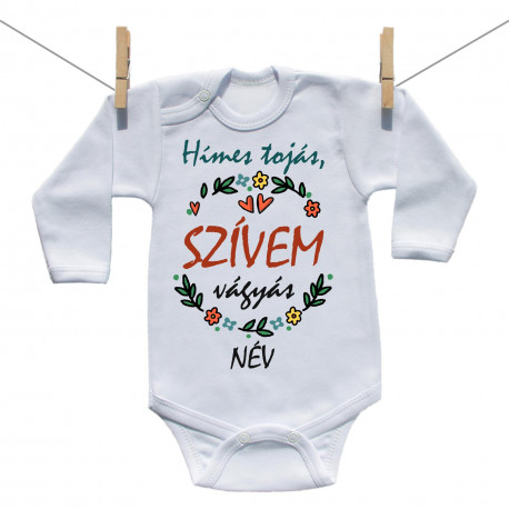 Hosszú ujjú body Hímes tojás, szívem vágyás
