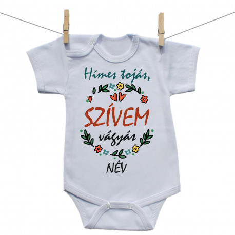 Rővid ujjú body Hímes tojás, szívem vágyás