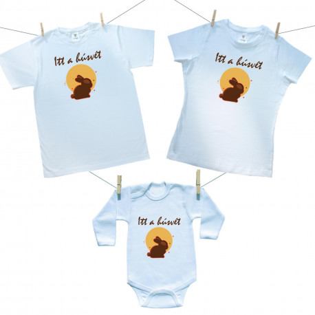 Családi szett (hosszú ujjú body) Húsvéti nyuszi