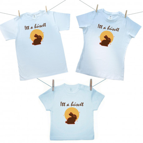Családi szett (rővid ujjú póló) Húsvéti nyuszi