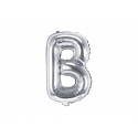 Fólia lufi B betű, 35cm, ezüst