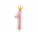 Fólia lufi 1-es szám, 37x100cm, világos rózsaszín koronával