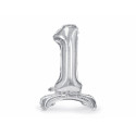 Álló fólia lufi 1-es szám 70cm, ezüst