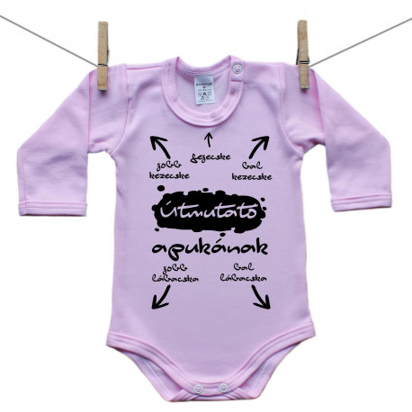 Rózsaszín hosszú ujjú body Útmutató apukának