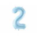 Fólia lufi 2-es szám, 86cm, világoskék