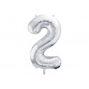 Fólia lufi 2-es szám, 86cm, ezüst