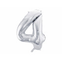 Fólia lufi 4-es szám, 86cm, ezüst