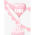 Fólia lufi Szív - It's a girl, 45cm, világos rózsaszín