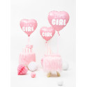 Fólia lufi Szív - It's a girl, 45cm, világos rózsaszín