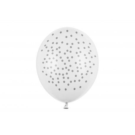 Lufi 30cm, Pöttyös, Pasztell Tiszta Fehér