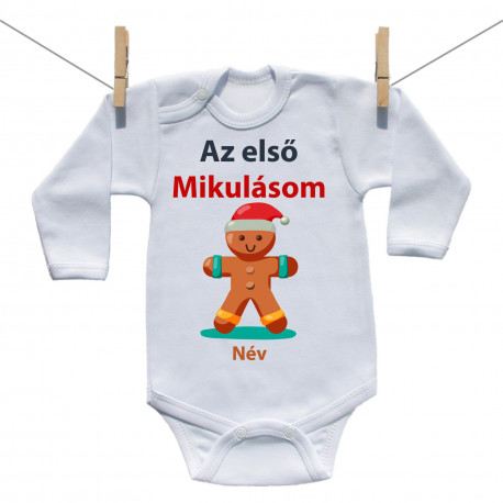 Hosszú ujjú body Az első Mikulásom