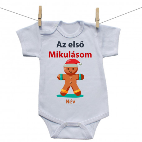 Rővid ujjú body Az első Mikulásom