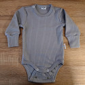 Bordázott szürke növekvő body hosszú ujjú