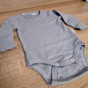 Bordázott szürke növekvő body hosszú ujjú