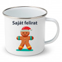 Zománc bögre Mikulás saját felirattal