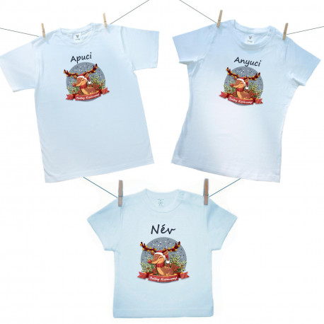 Családi szett (rővid ujjú póló) Boldog Karácsonyt