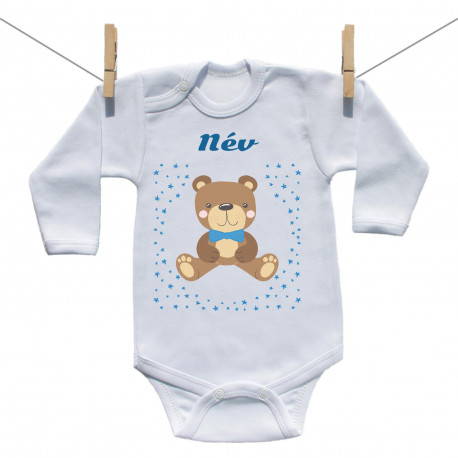 Hosszú ujjú body mackóval fiúknak