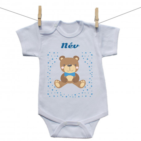Rővid ujjú body mackóval fiúknak
