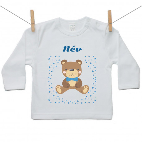 Hosszú ujjú póló mackóval fiúknak