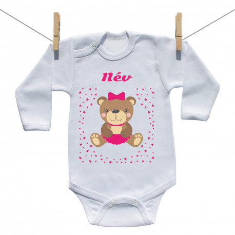 Hosszú ujjú body mackóval lányoknak