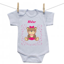 Rővid ujjú body mackóval lányoknak