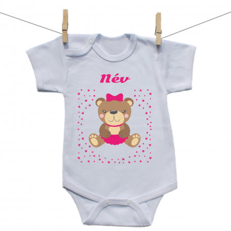 Rővid ujjú body mackóval lányoknak