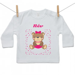 Hosszú ujjú póló mackóval lányoknak