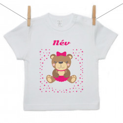 Rővid ujjú póló mackóval lányoknak