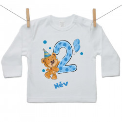 Hosszú ujjú póló 2 éves vagyok mackóval fiúknak
