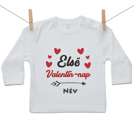 Hosszú ujjú póló Első Valentin-napom szívecskével