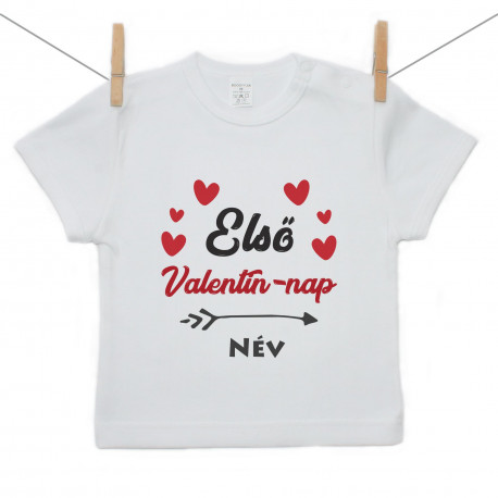 Rővid ujjú póló Első Valentin-napom szívecskével