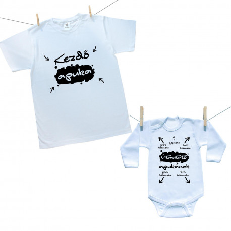 Családi szett (hosszú ujjú body) Kezdő apuka és Útmutató apukának
