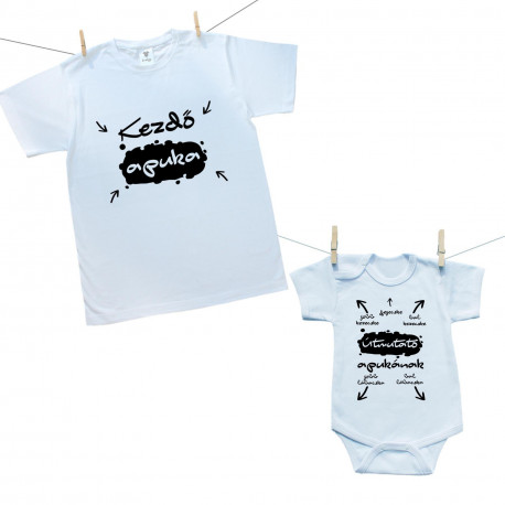 Családi szett (rővid ujjú body) Kezdő apuka és Útmutató apukának