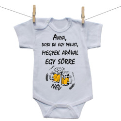 Rővid ujjú body Megyek apával egy sörre