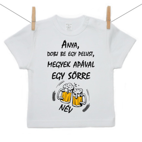 Rővid ujjú póló Megyek apával egy sörre