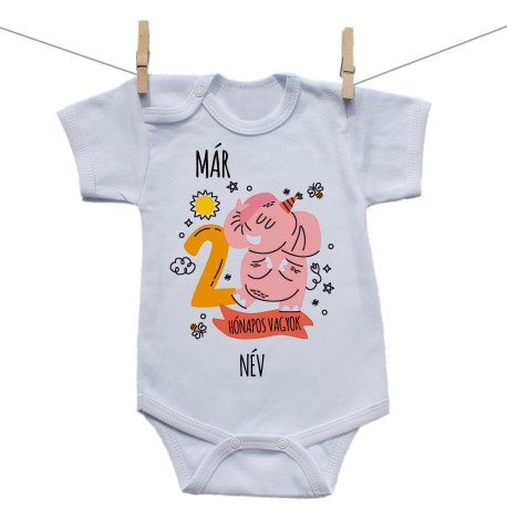 Rővid ujjú body Már 2 hónapos vagyok állatkával Rővid ujjú body Már 2 hónapos vagyok állatkával