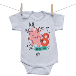 Rővid ujjú body Már 8 hónapos vagyok állatkával