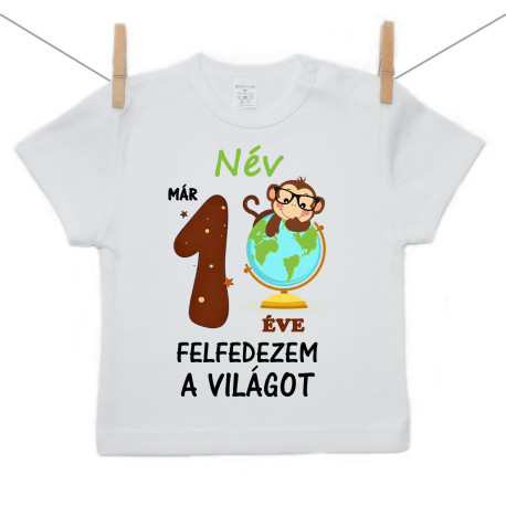 Rővid ujjú póló Már 1 hónapja fedezem fel a világot Rővid ujjú póló Már 1 hónapja fedezem fel a világot