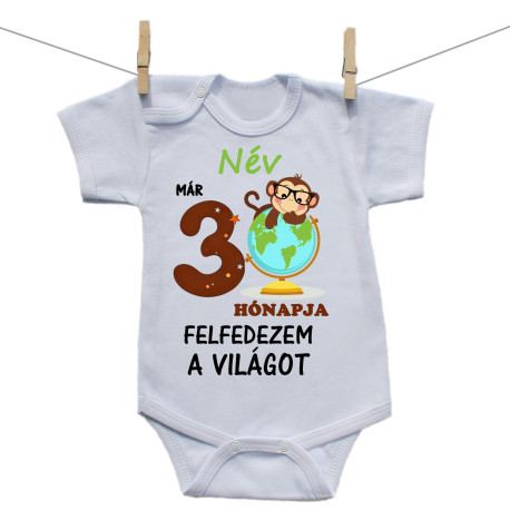 Rővid ujjú body Már 3 hónapja fedezem fel a világot