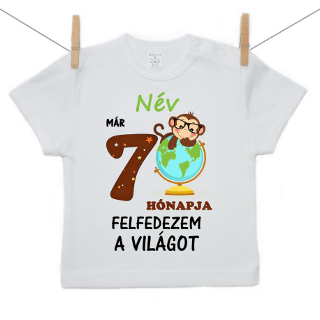 Rővid ujjú póló Már 7 hónapja fedezem fel a világot Rővid ujjú póló Már 7 hónapja fedezem fel a világot